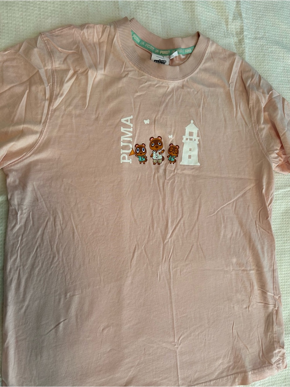 Puma Girls' Light Pink Tee with Cute Character Print